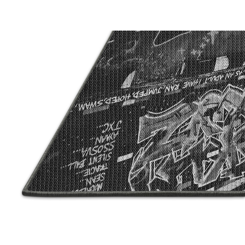 Tapis décoratif gris/noir à motifs Evelyn, Rectangle 4 pi x 6 pi