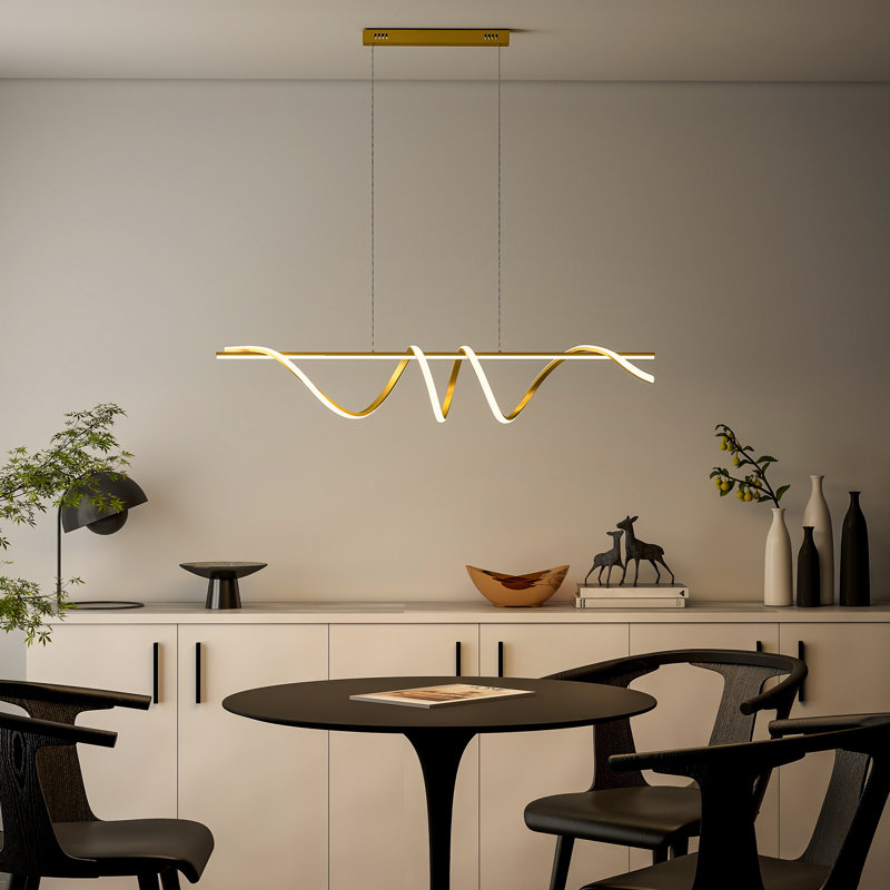 LED Chandelier, Gold Tone