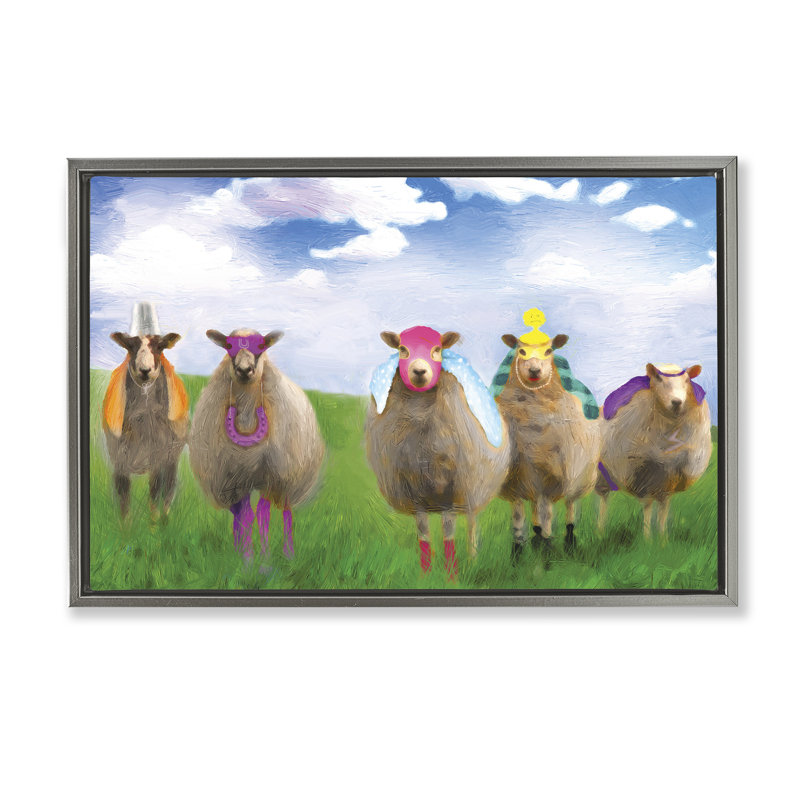 «Superhero Sheep in Field Canvas» par Porter Hastings, Gris, H 17 po x l 25 po