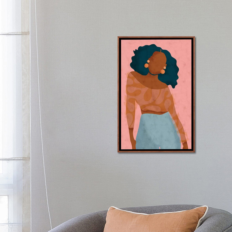 Impression « mood » par Reyna Noriega, H 26 po x l 18 po x 1,5 po, Toile classique avec cadre brun, Pas de tapis