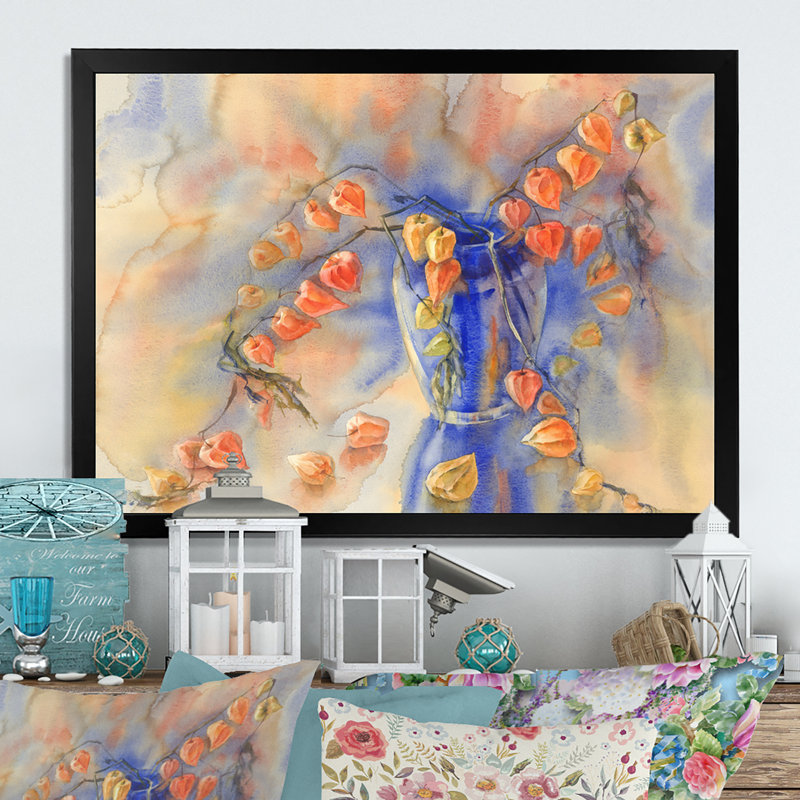 Grunge Tomato Bouquet - Print on Canvas, Black Closed Corner Framed, 8" H x 12" W x 1" D