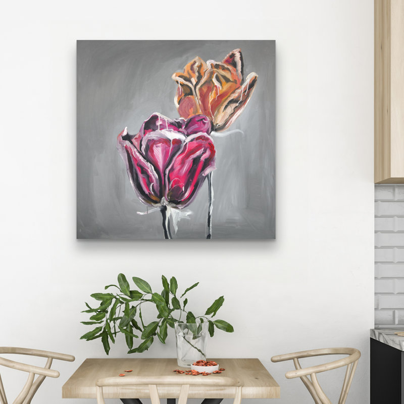 Abstract tulips - 32"x32" art on canvas