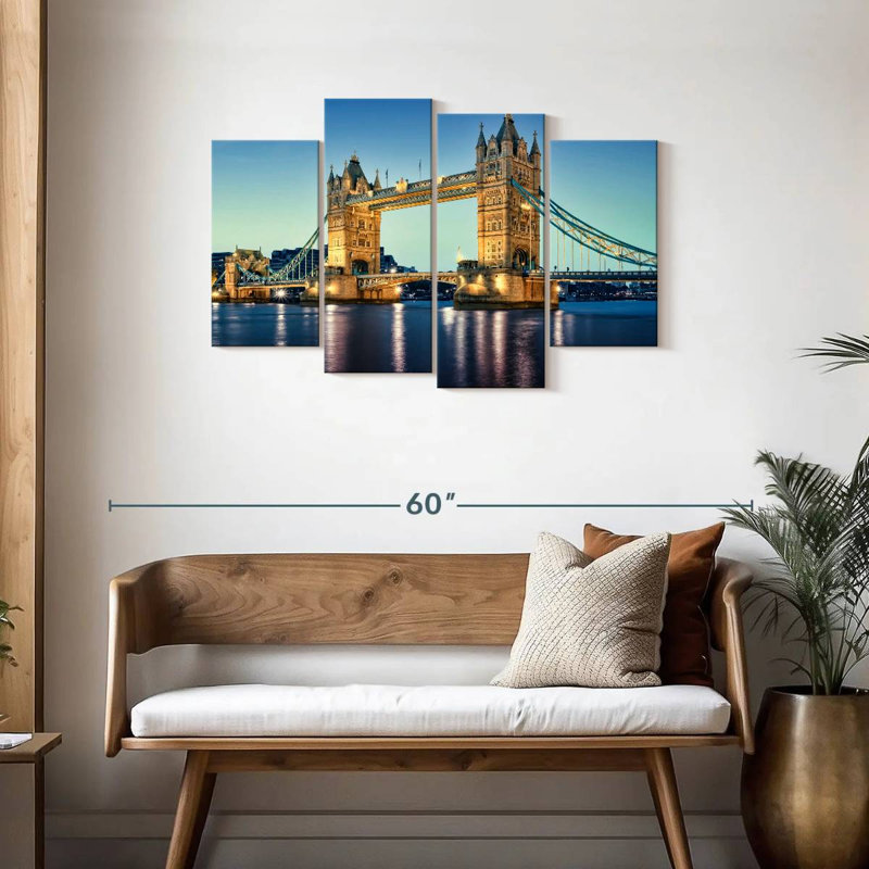 Tower Bridge la nuit, H 27 po x l 43 po