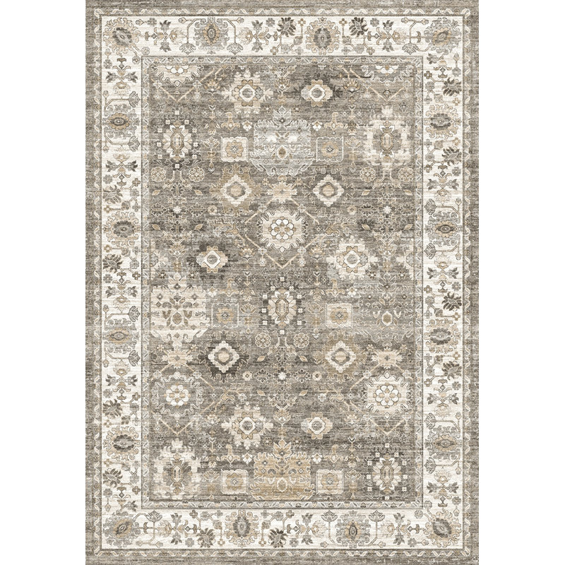 Eisenman Oriental Vintage Look Machine Woven Polyester Indoor Area Rug in Ivory, Beige, Brown, Gray, 7'10"x10'6"