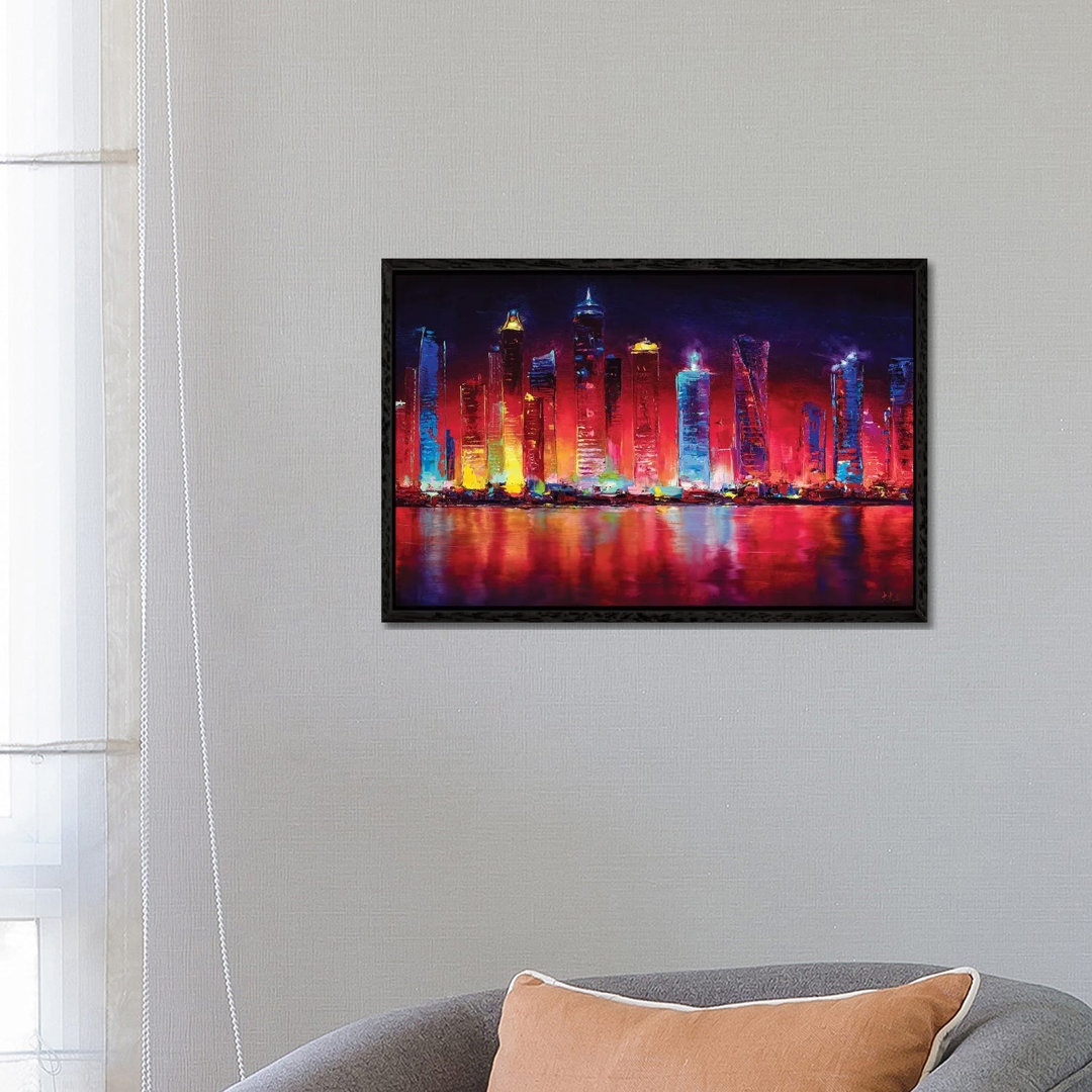 Dubai Skyline von Bozhena Fuchs - Galerie-umwickelte Leinwand Giclée auf Leinwand