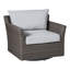 Fauteuil pivotant club tissé - noyer noir-62379960-63361372-70150079