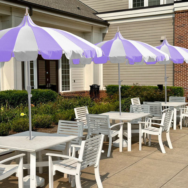 Parasol d'extérieur 8 pi, Mauve / Blanc