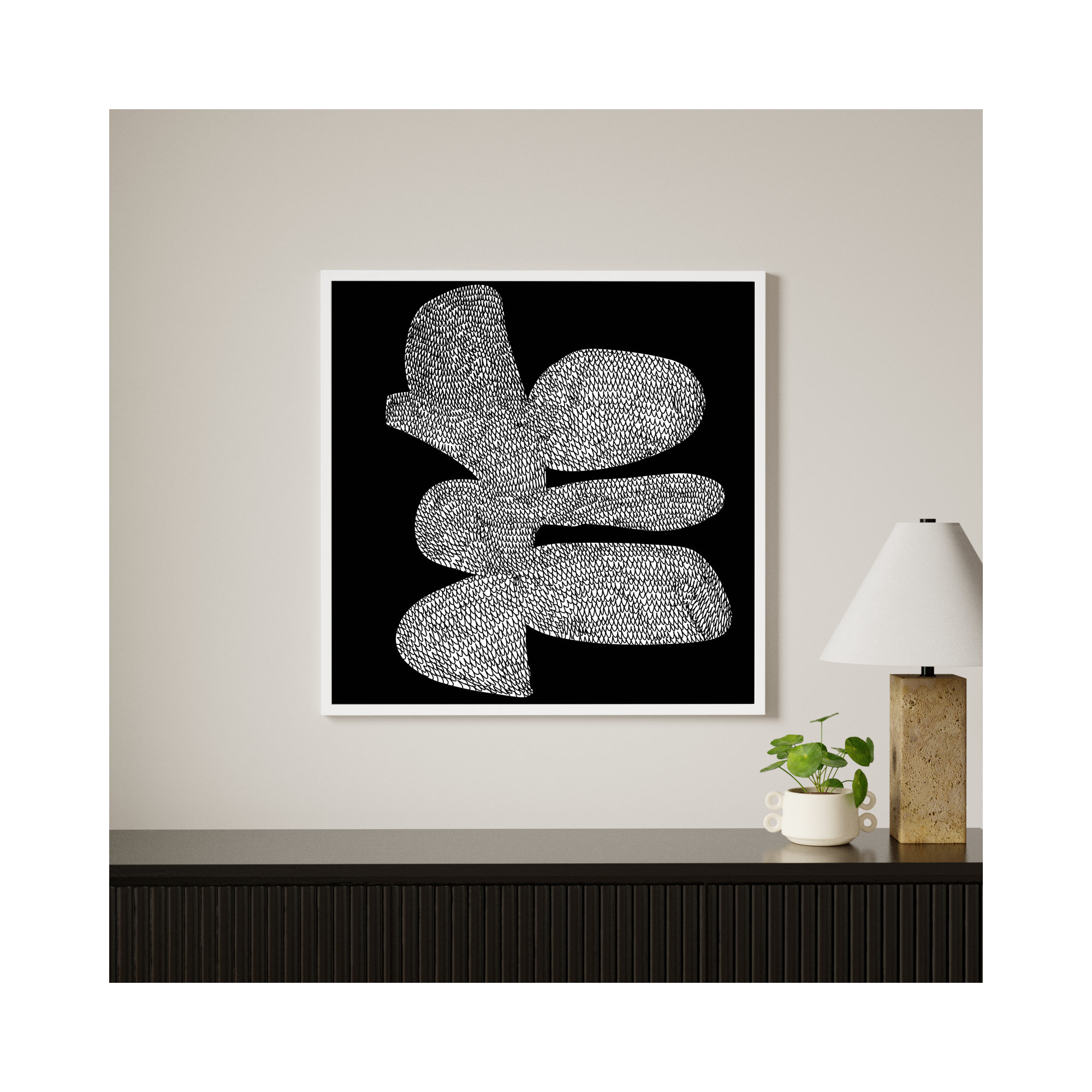 Craft by Dan Hobday, White, 33" H x 33" W