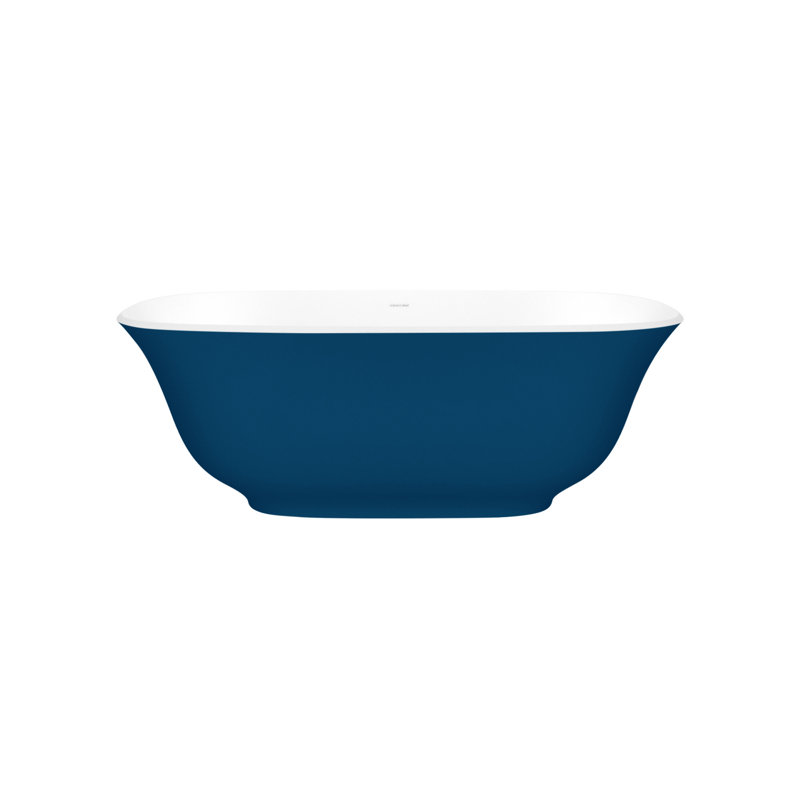 Amiata 59.75" x 28.625" Freestanding Soaking Bathtub with Void, Matted White, Yellow Gray - Matte