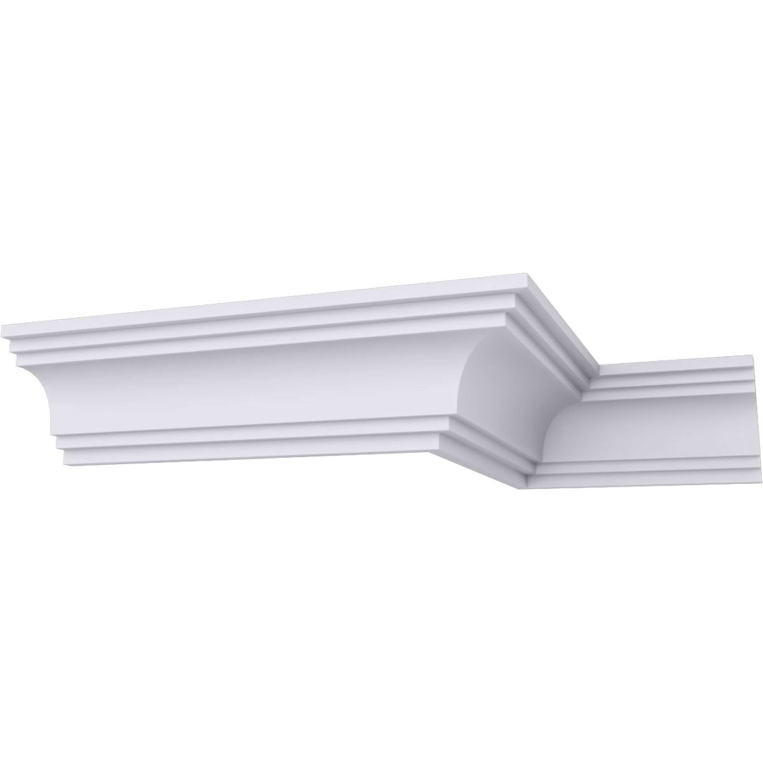 2 3/4"H x 2 3/4"P x 3 7/8"F x 94 1/2"L Dublin Smooth Crown Moulding Ekena Millwork