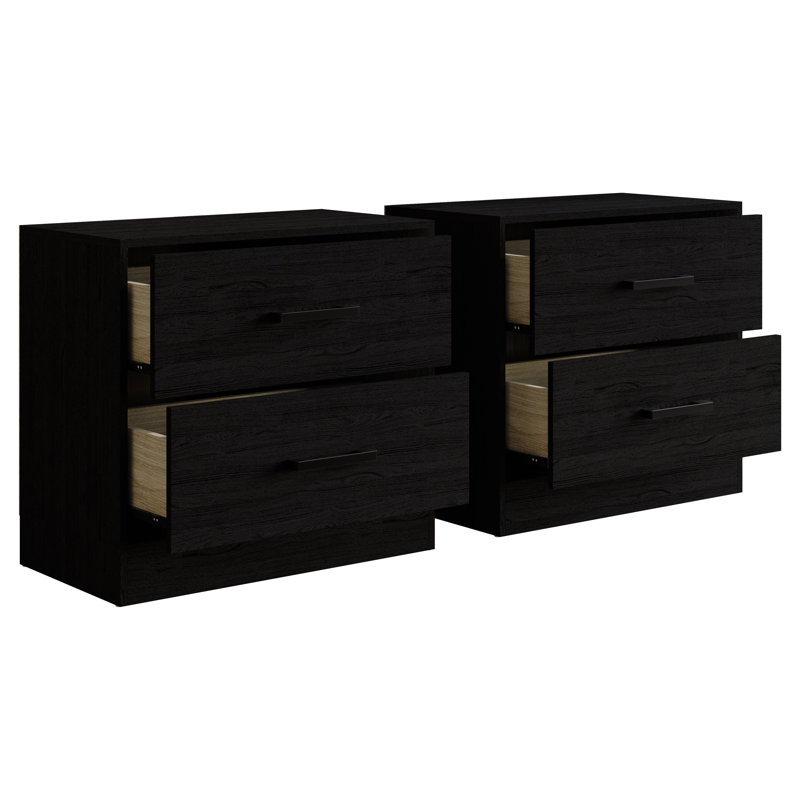 Deux tables de chevet en noir, Noir