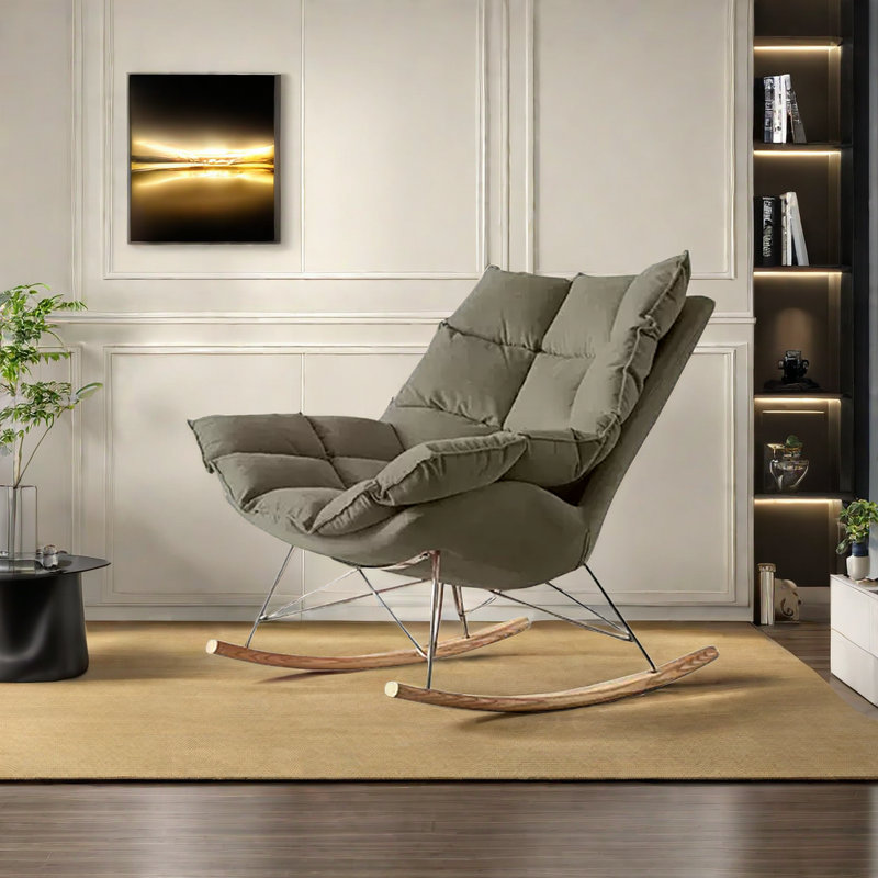 Chaise berçante moderne et décontractée à usage domestique, Kaki