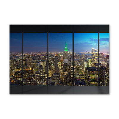 New York By Night - Wrapped Canvas Print