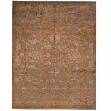 Wool Oriental Area Rug in Camel/Gray