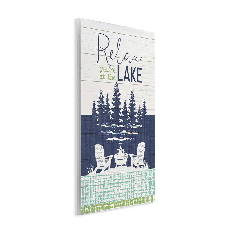 «Relax at Lake Rustic View», art mural par PDR, LLC., H 19 po x l 13 po