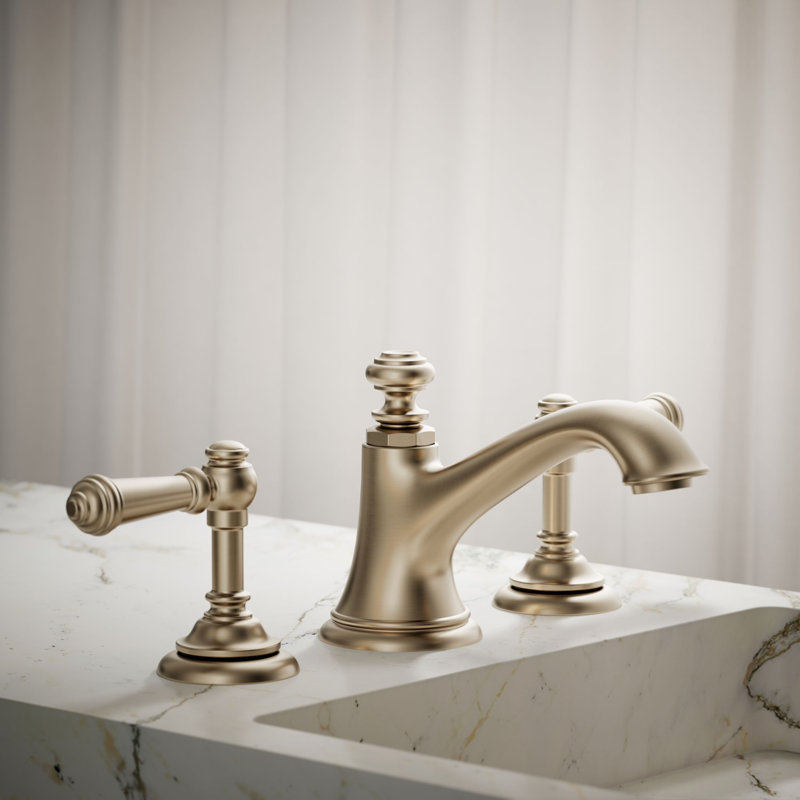 Artifacts Bathroom Sink Spout with Bell Design, Vibrant Brushed Bronze