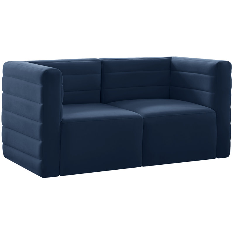 Enso 63'' Velvet Loveseat, Navy Velvet