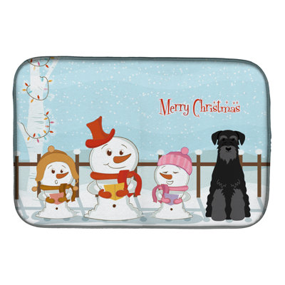 Tapis de séchage schnauzer standard merry christmas caroleers