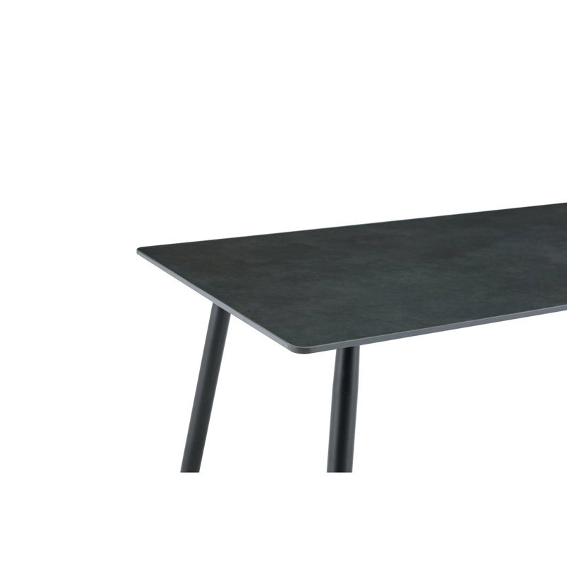 Table de salle à manger rectangulaire moderne, plateau de table en pierre frittée de qualité supérieure avec base en métal robuste, table de cuisine et de salle à manger résistante à la chaleur et aux égratignures (Vic foncé, 1 table)