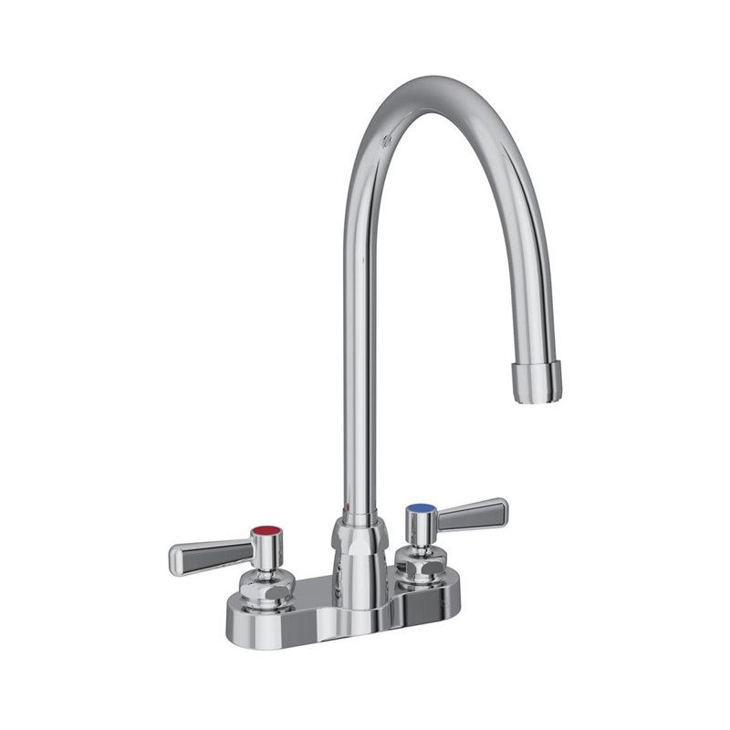 Ensemble de 4 po avec robinet de terrasse exposé et bec col-de-cygne de 8 po et poignées leviers de 2 po chromées