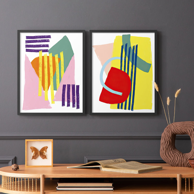 «Color Plan I», reproduction encadrée de qualité supérieure - prête à être accrochée - aucun clou requis - aucun clou requis