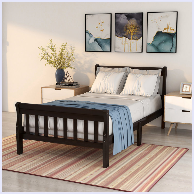 Lit plateforme simple, Brun