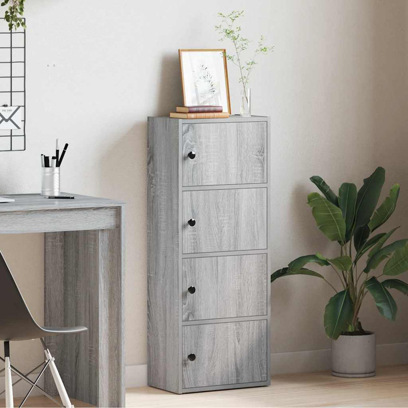 Bibliothèque compacte vidaXL, (4 tablettes) H 40,2 po x l 15,7 po x P 9,4 po, Gris Sonoma