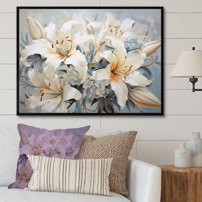 " Beige Lilies Simple Tranquility V "