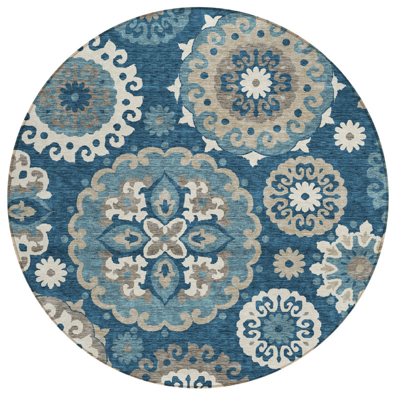  Ferrand Non-Slip Indoor / Outdoor Door Mat, Round 8'