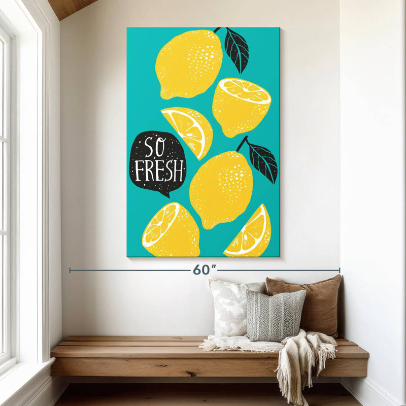 Yarlin Fresh Lemons Typography, 51" H x 34" W