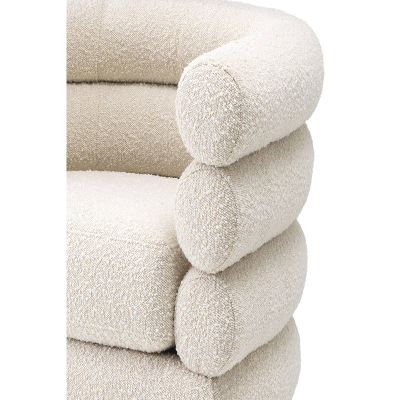 Maguire Swivel Barrel Chair, Cream Polyester Blend