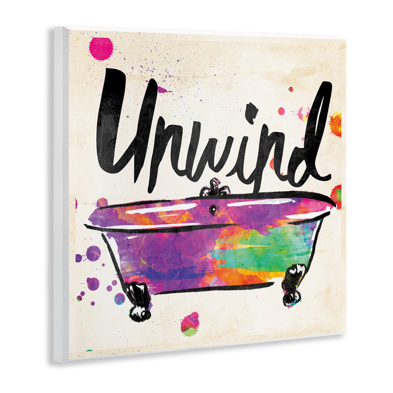 ''Unwind Rainbow Colours Icon Bath' Painting Print on Canvas