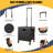 Foldable Utility Cart Portable Rolling Crate Handcart Shopping Trolley Collapsible Tool Box With Rotate Wheels Durable Duty Plastic Telescoping Handle Lid(Black)