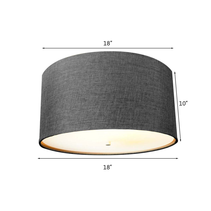 Plafonnier encastré 18" à tambour ombré Kimes, Gris granite