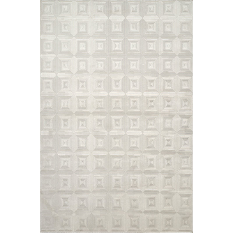 Curran Collection Cream Geometric Traditional Area Rug, Rectangle 8'5" x 12'