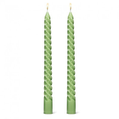Set Of 2 Tight Spiral Taper Candles