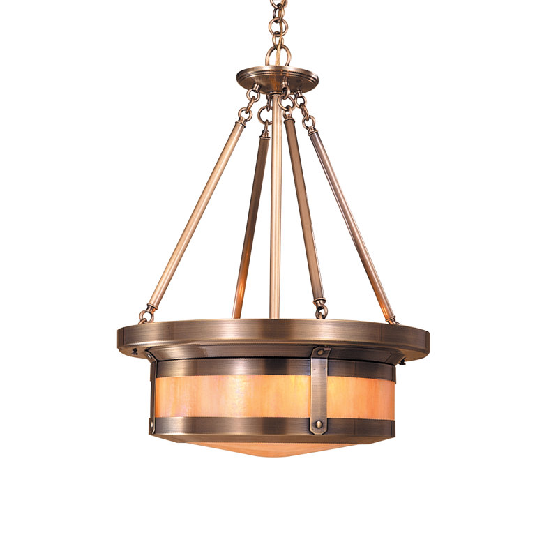 Berkeley 4 - Light Chandelier, Antique Brass, Gold White Iridescent