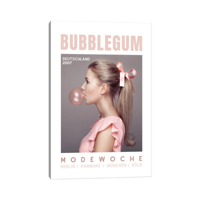 Couverture de magazine allemand rose Bubblegum, montrant une fille avec une queue de cheval par Publicité - Publicité