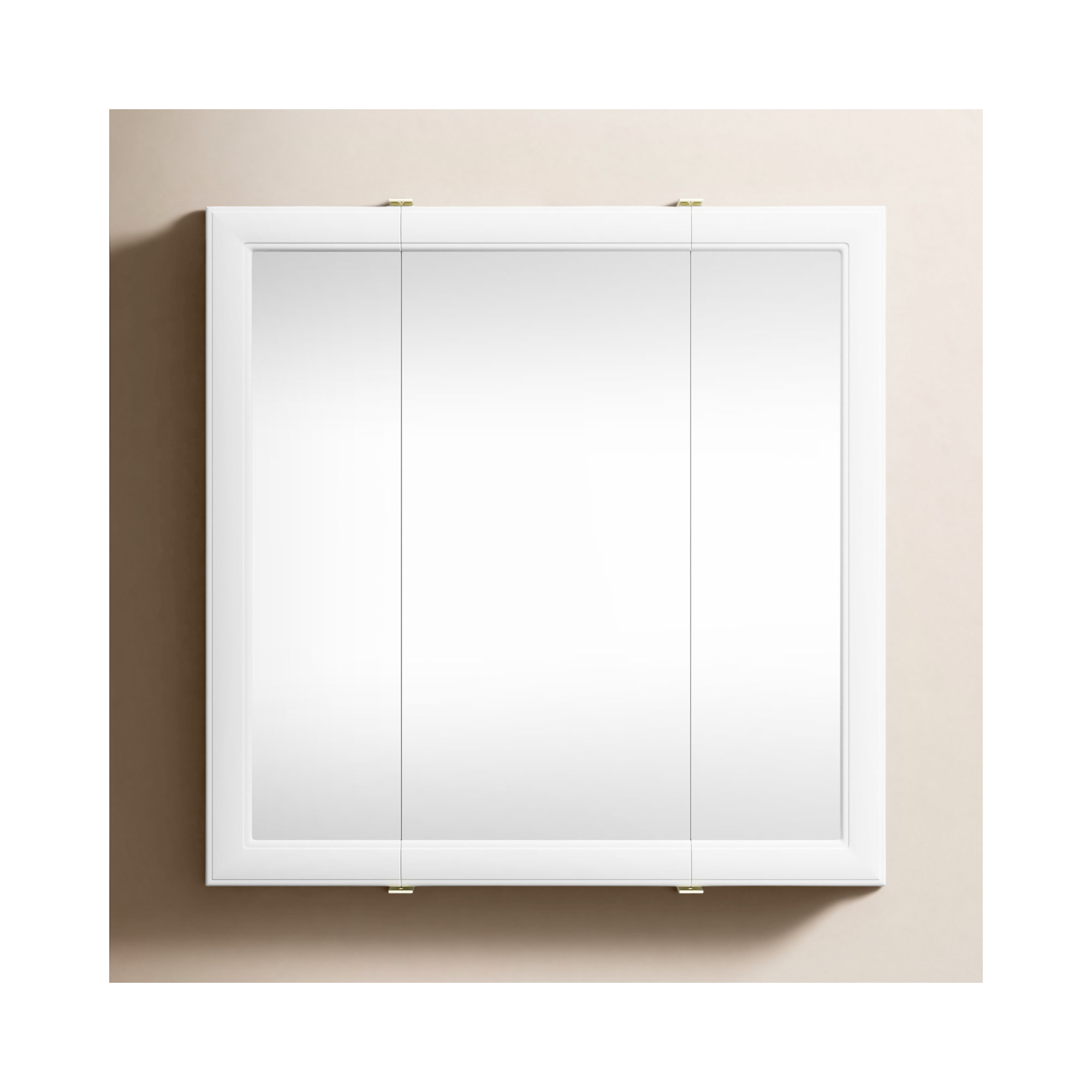 Bathroom Medicine Cabinet, Wall Mounted, Mirror, 30" H x 30" W x 5.24" D, White