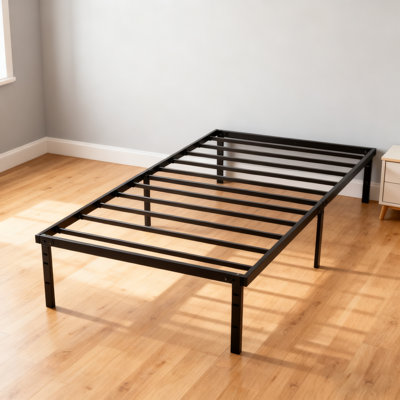 Structure de lit Etal, structure de lit simple avec espace de rangement, sommier robuste et robuste, assemblage facile, aucun sommier tapissier requis
