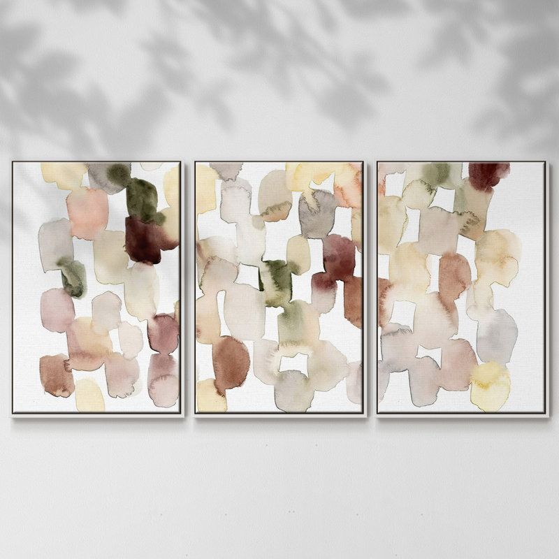 Melted Sediment III - Toile encadrée multi-pièces, H 24 po x l 48 po x P 2 po, Blanc