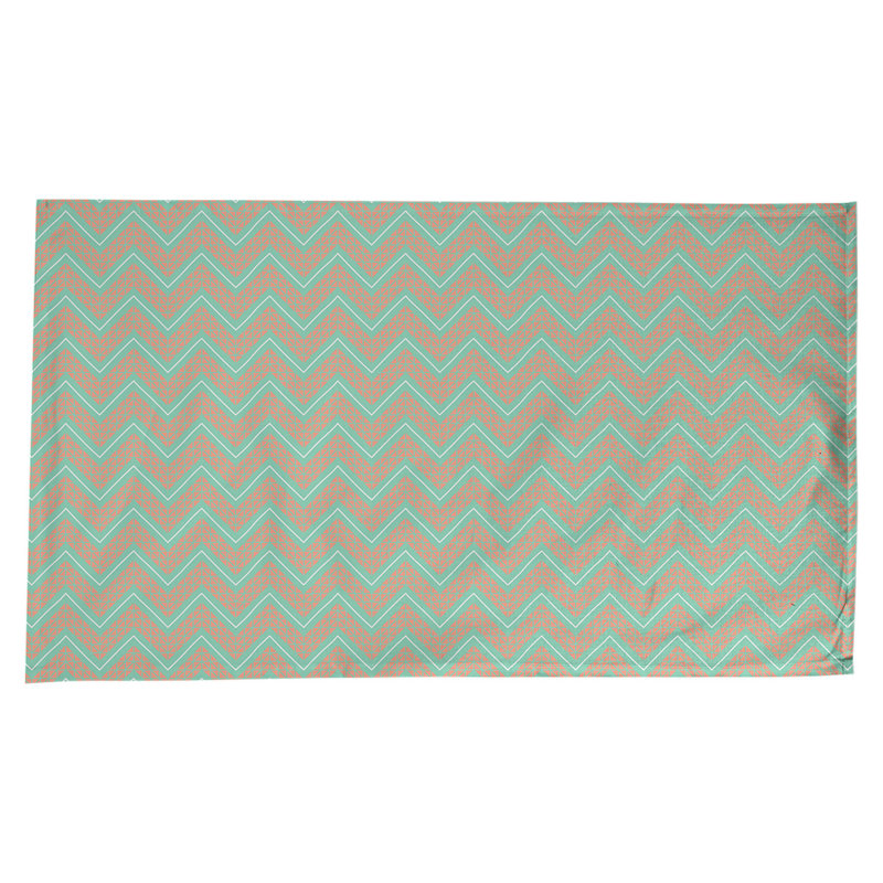 Nappe à chevrons à la main classic Stephenie, Vert / Orange