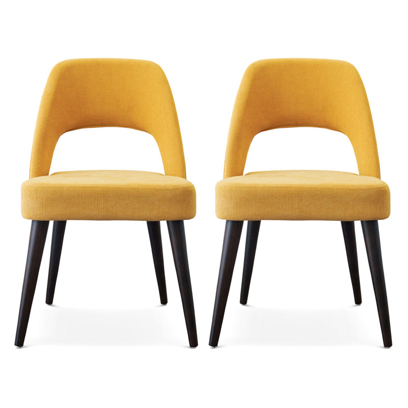 Chaise d'appoint rembourrée Argent, Jaune