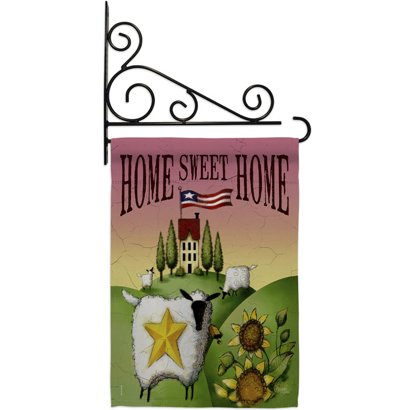 Ensemble de drapeaux en polyester 18,5 po x 13 po Welcome Sheep Home Sweet