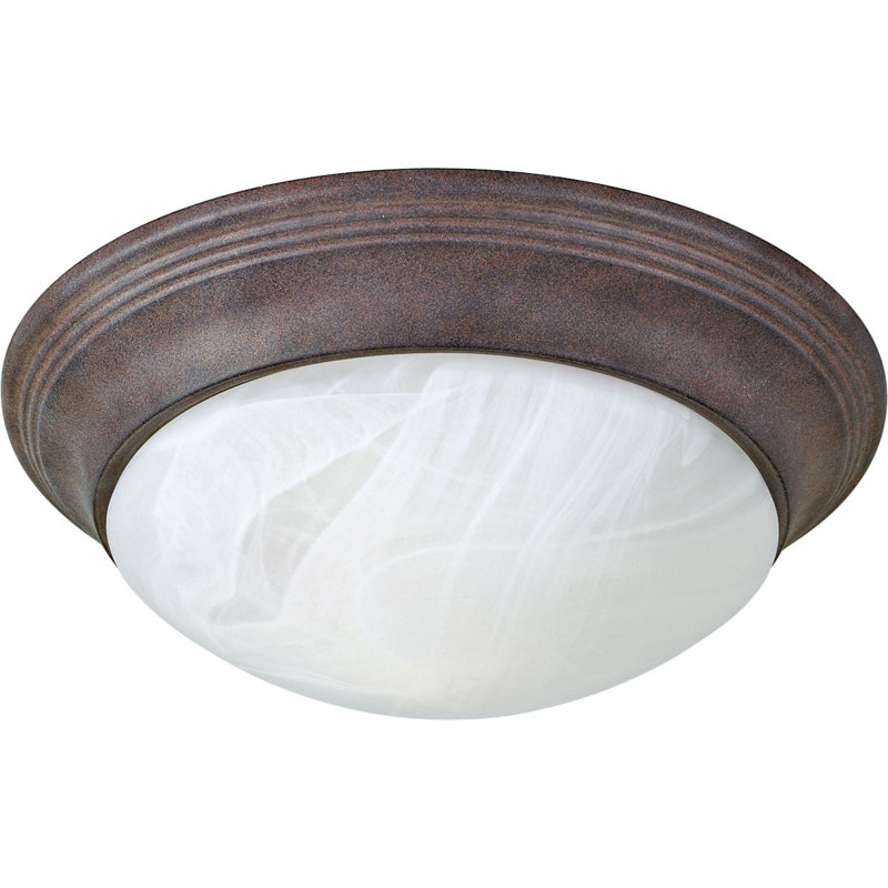 Bomberger Glass Flush Mount, 3 3/4"H x 11 1/2"W x 11 1/2"D, Brushed Nickel