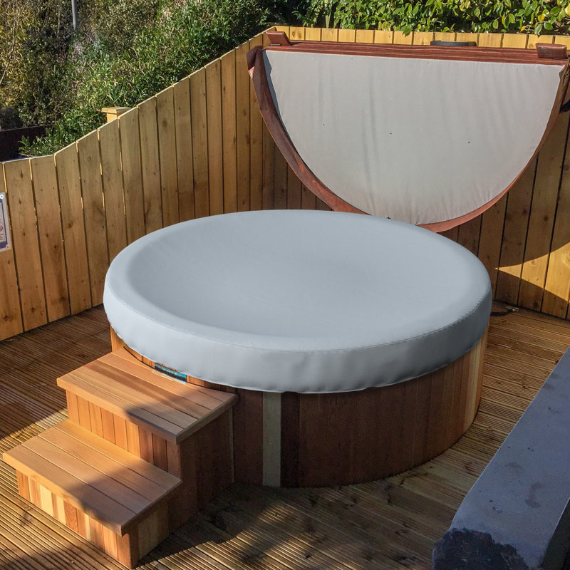 HeavyDuty Multipurpose Outdoor Round Hot Tub Cover,UV Resistant & Waterproof Spa Cover Protector, Grey