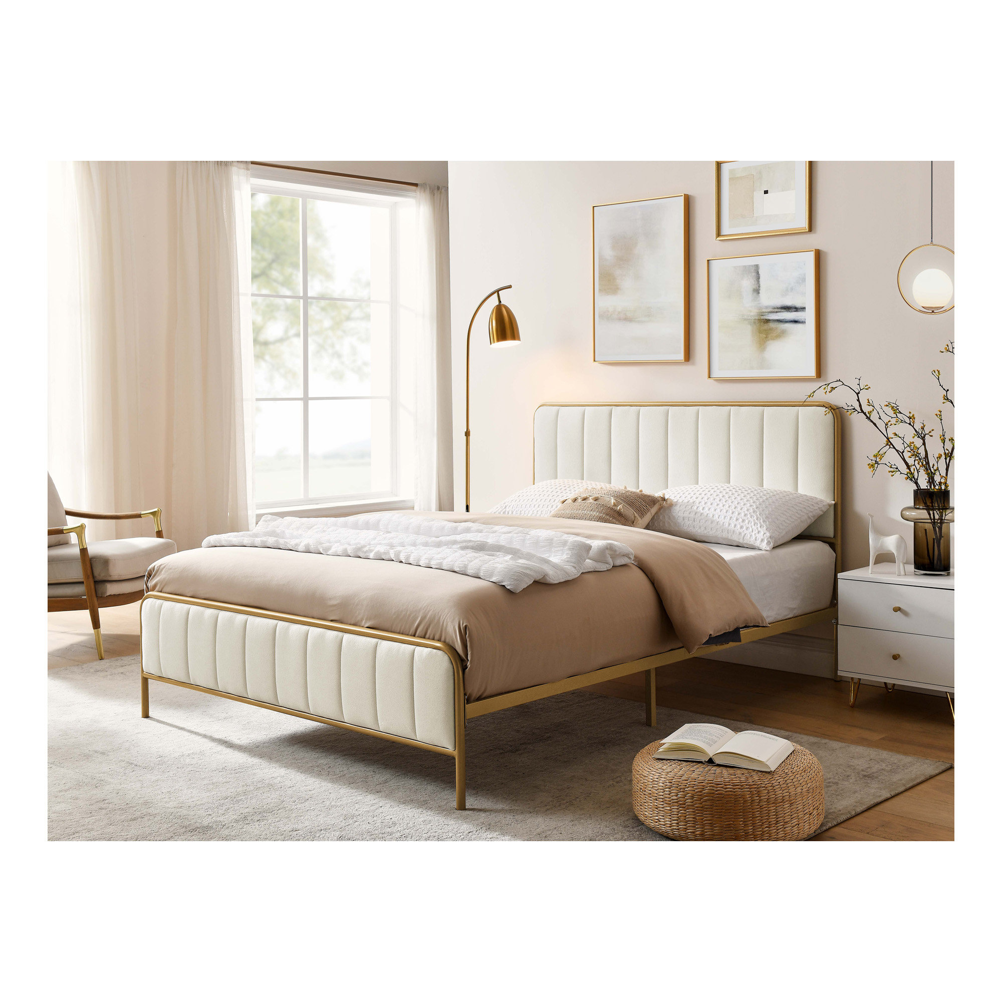 Hokku Designs Ashley Queen Size Upholstered Bed Frame | Wayfair