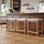 Tabourets de comptoir 26 po, ensemble de 4 avec siège rembourré, structure en bois d'acacia massif, siège rembourré en mousse, conception aérée pour îlot de cuisine et bar