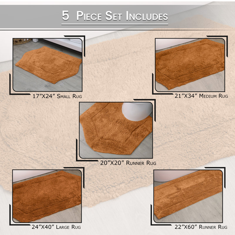 Tapis pour salle de bain Morissette, Terracotta