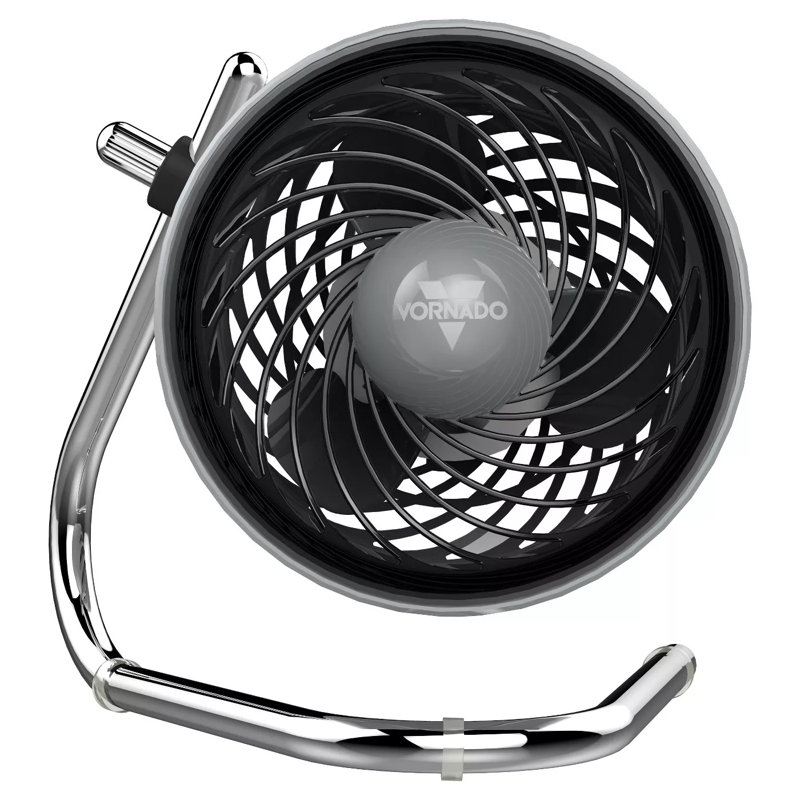 Storm Gray Oscillating Desk Fan with Three Speeds